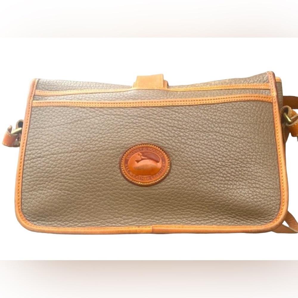 DOONEY AND BOURKE VINTAGE 1992 TAUPE PEBBLED LEATHER CROSSBODY - Picture 5 of 15